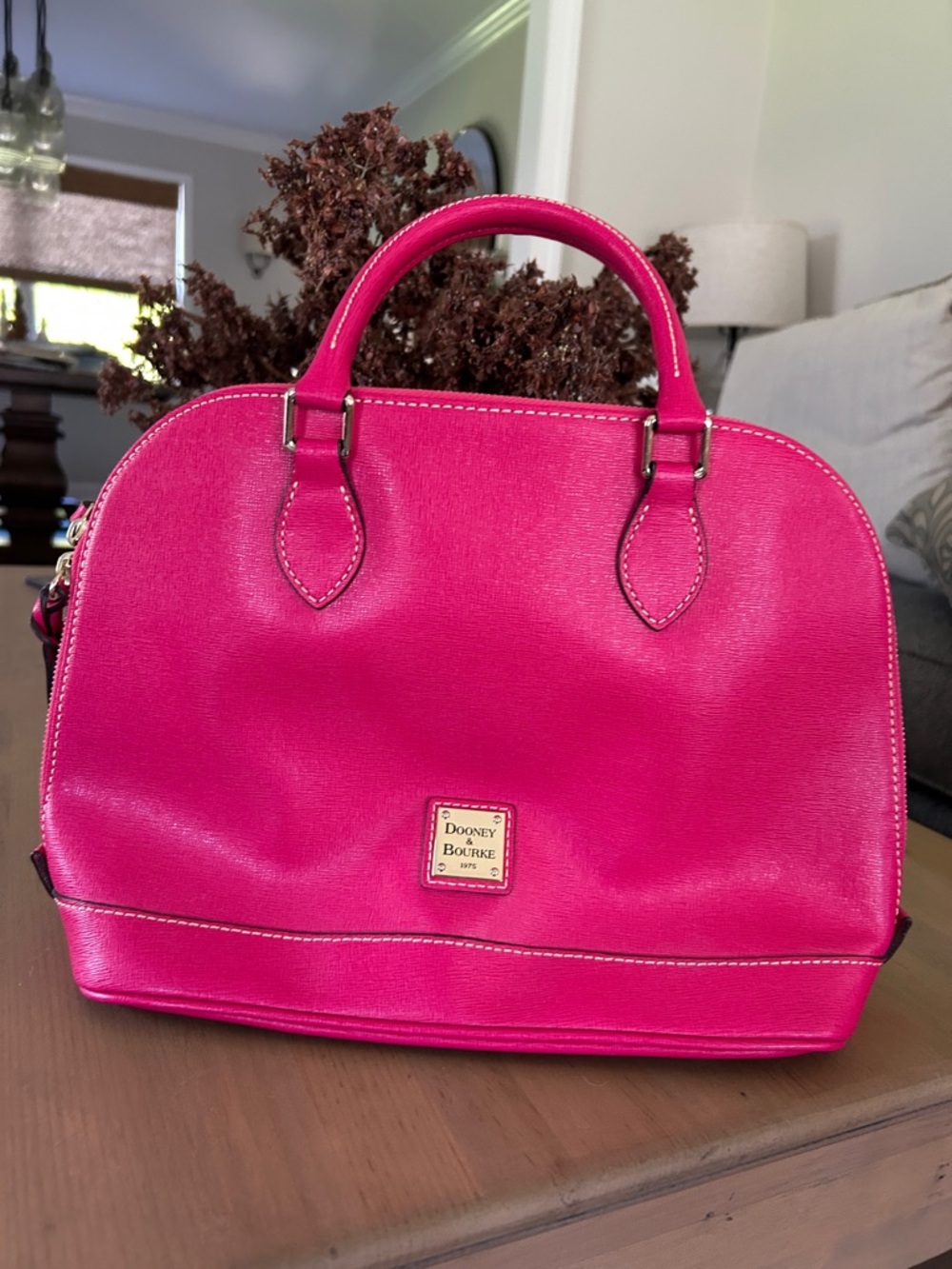 LIKE NEW - Dooney & Bourke Bright Hot Pink Dome Satchel